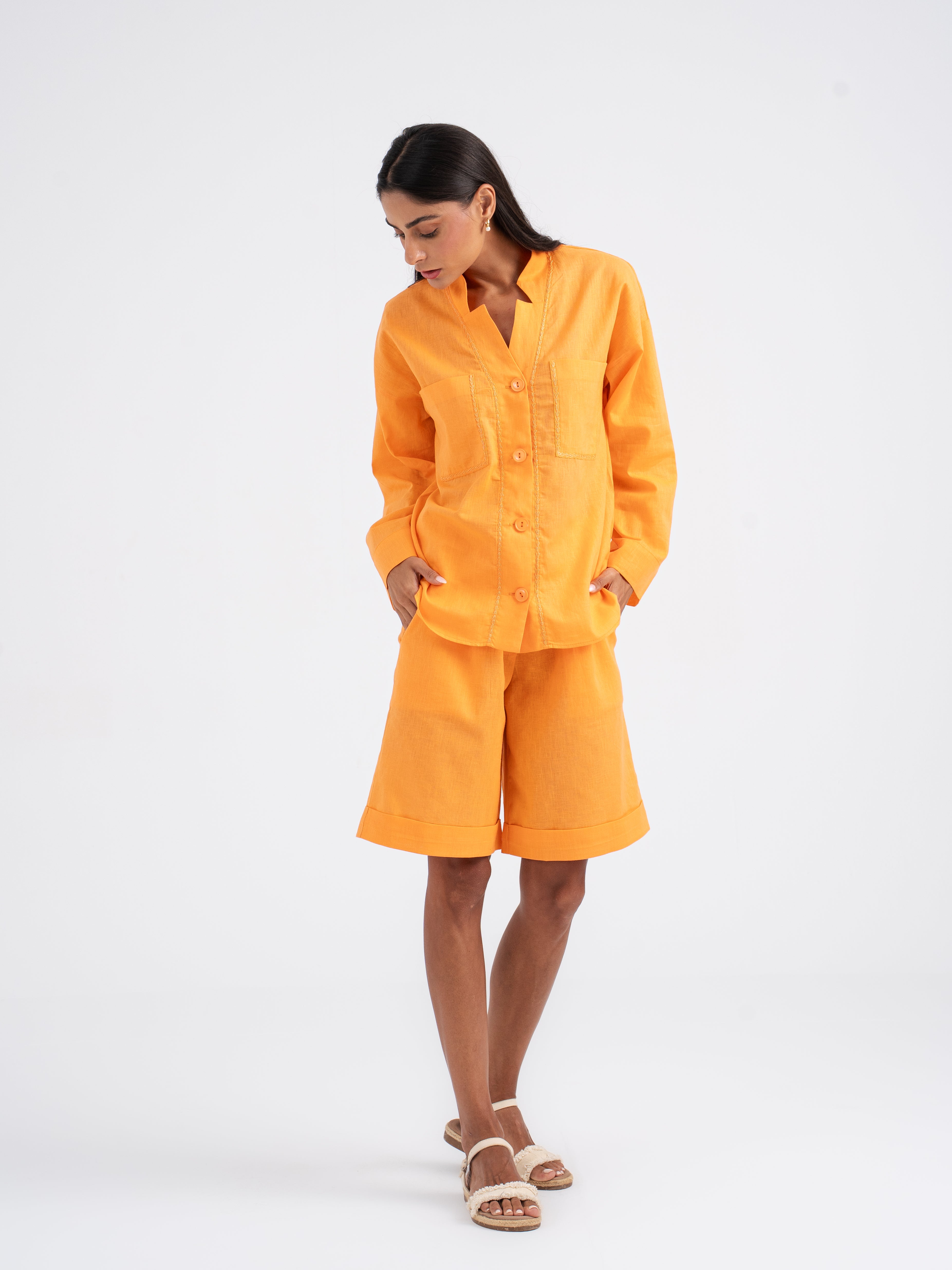 Rowan Hand-Embroidered Resort Linen Shirt