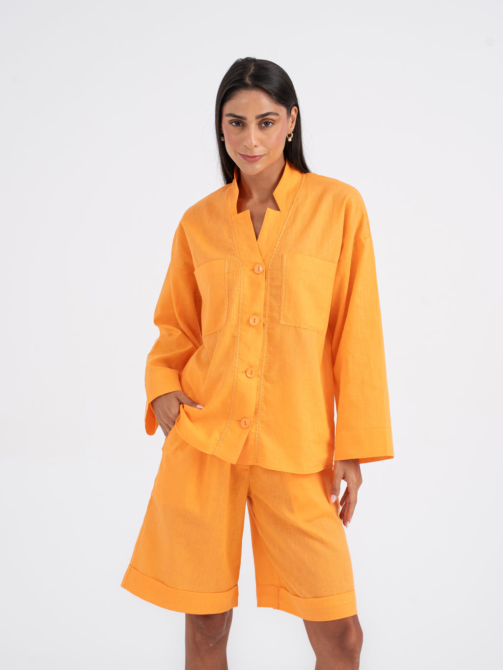 Rowan Hand-Embroidered Resort Linen Shirt