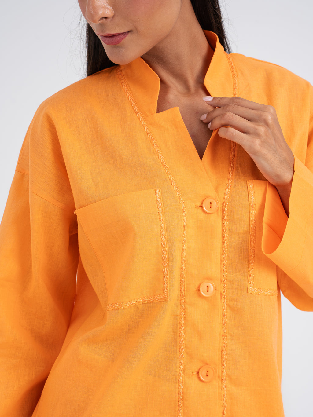 Rowan Hand-Embroidered Resort Linen Shirt