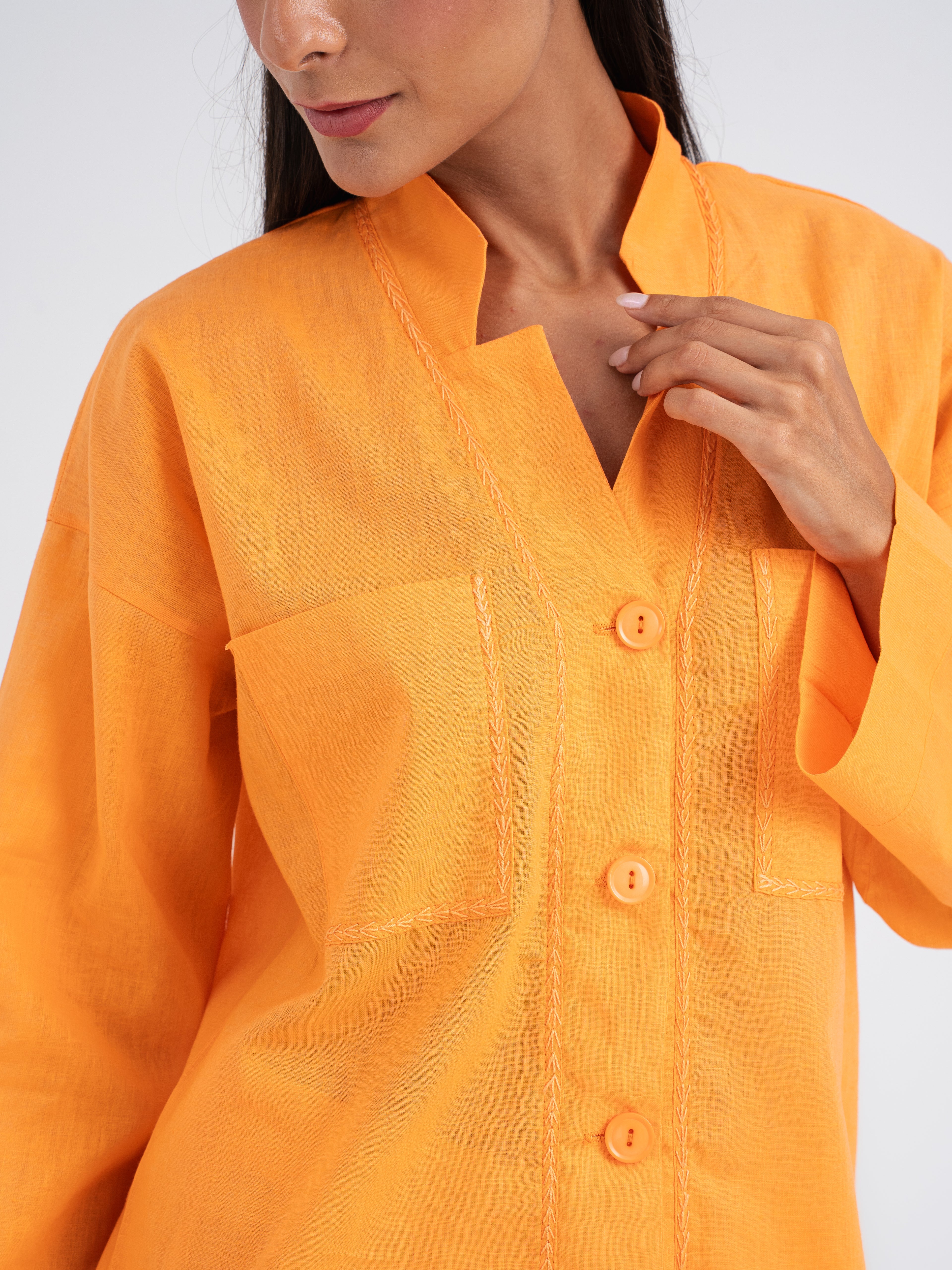 Rowan Hand-Embroidered Resort Linen Shirt
