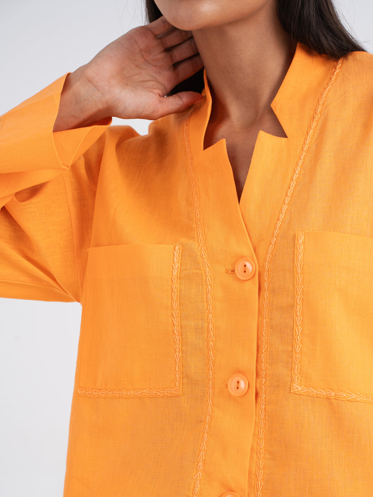 Rowan Hand-Embroidered Resort Linen Shirt