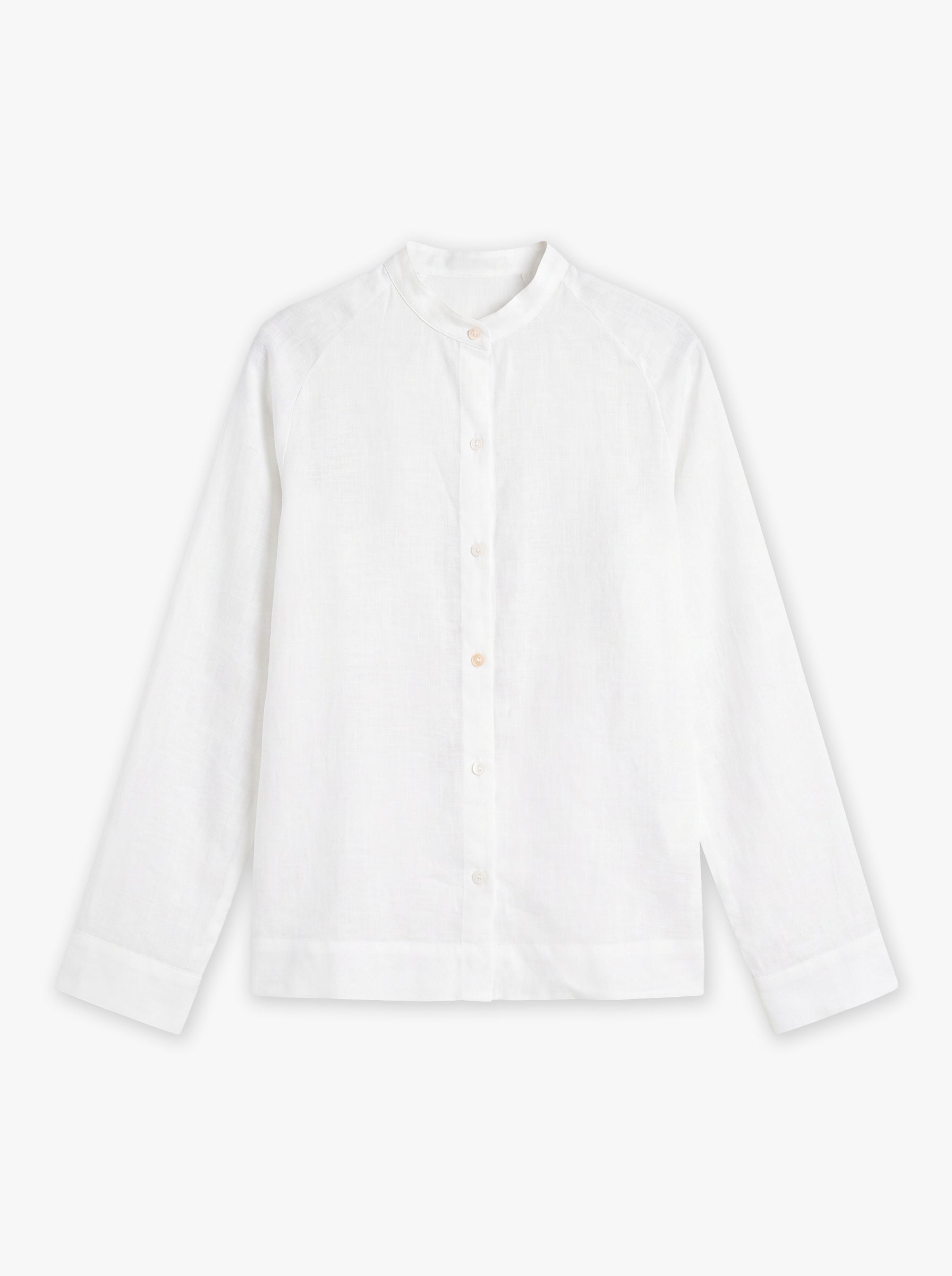 Elara Mandarin Linen Shirt in Pure Linen