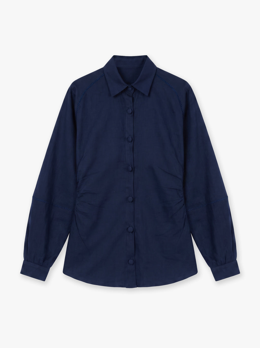 Luna Balloon-Sleeve Linen Shirt