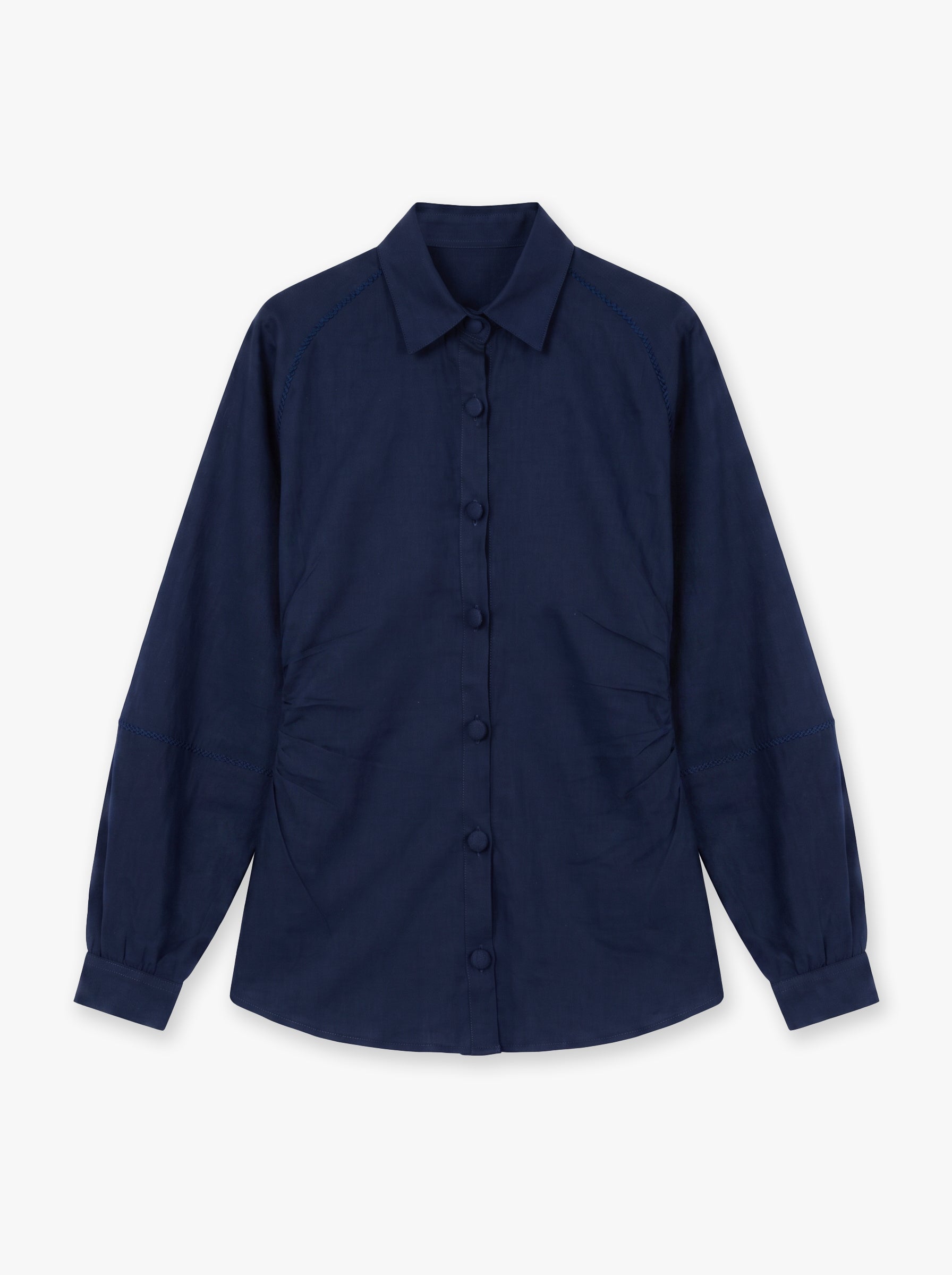 Luna Balloon-Sleeve Linen Shirt