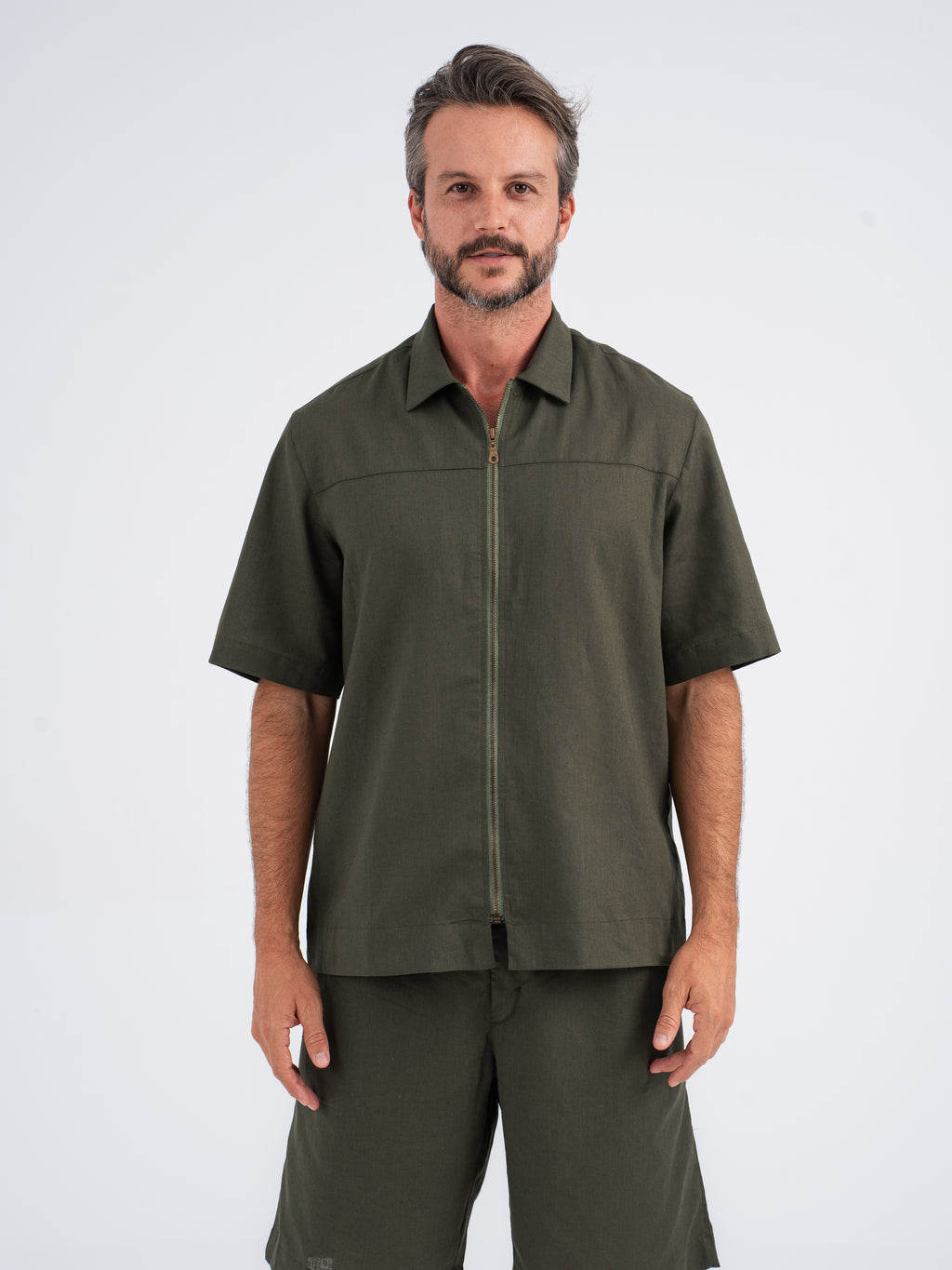 Nox Zip-up Linen Shirt