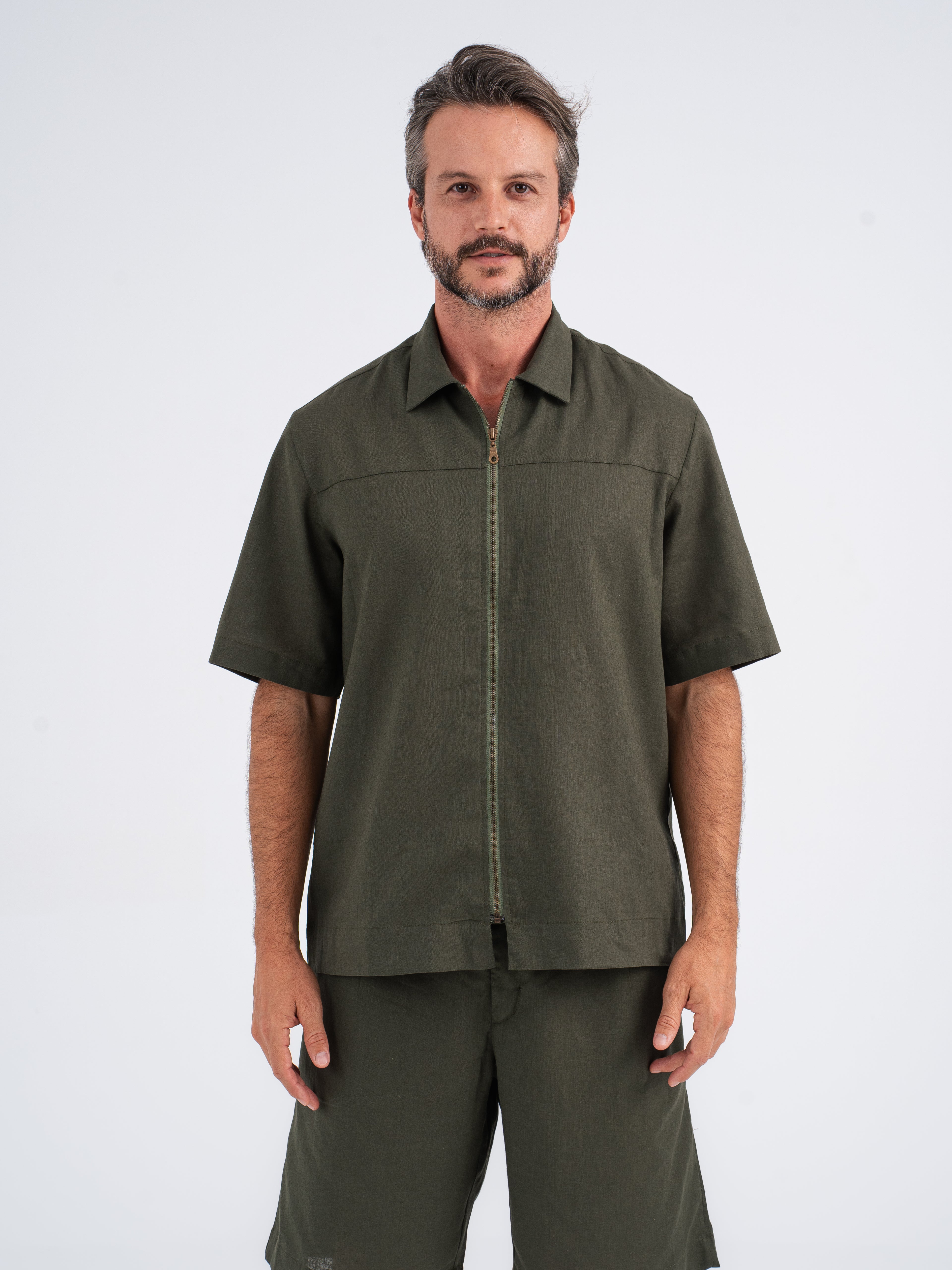 Nox Zip-up Linen Shirt