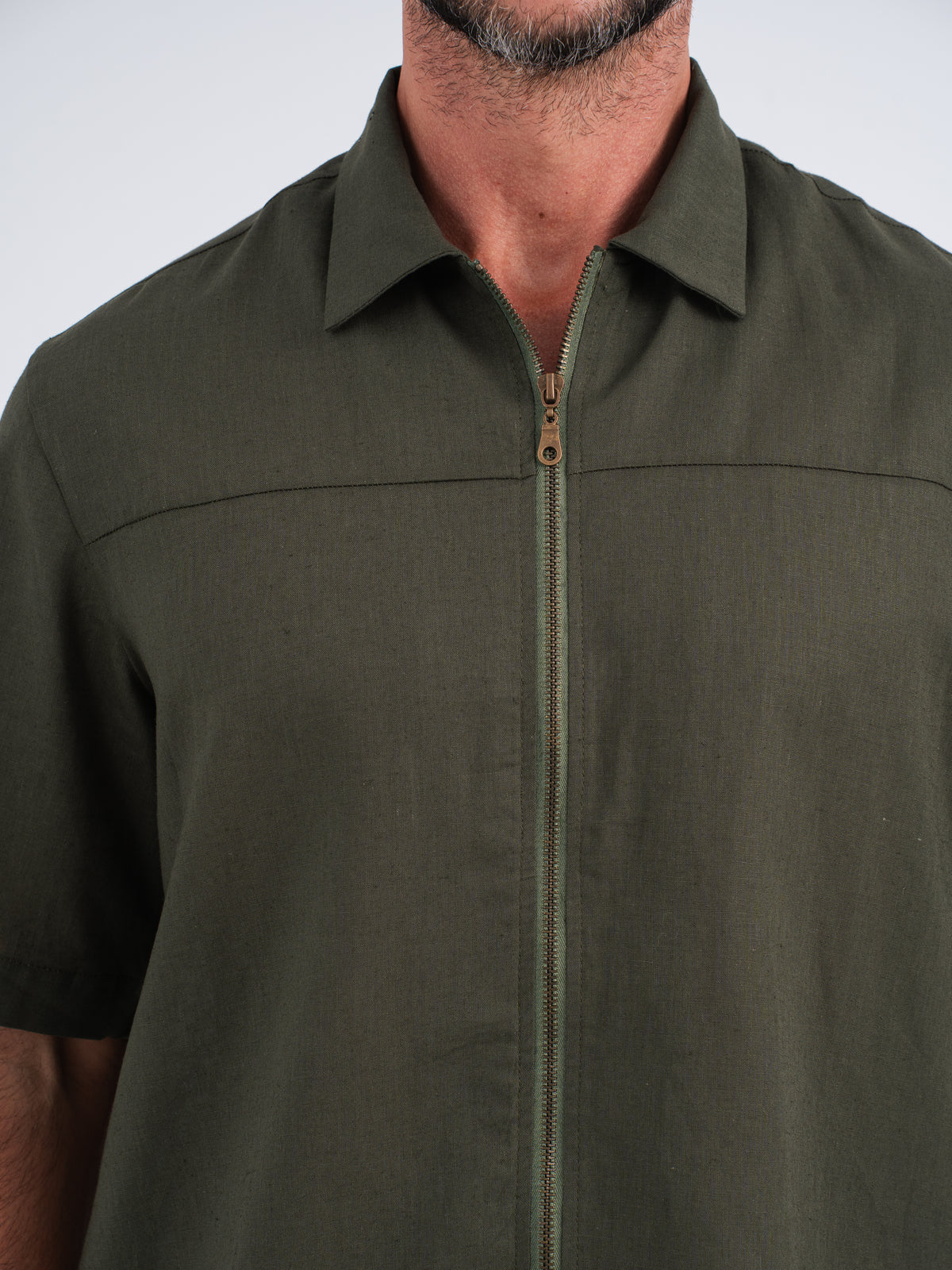 Nox Zip-up Linen Shirt