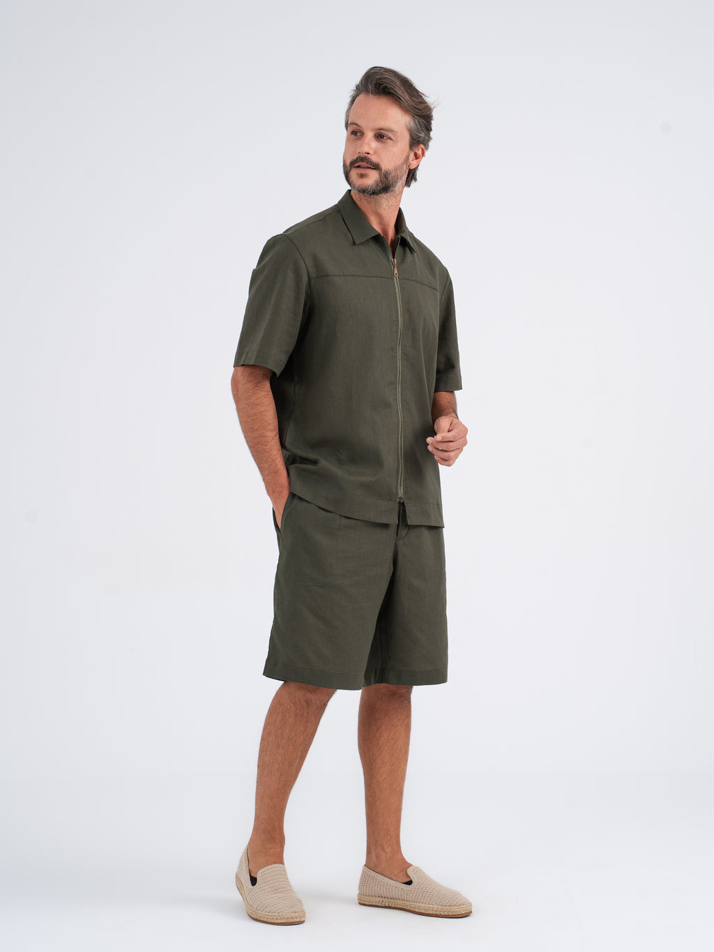 Nox Zip-up Linen Shirt