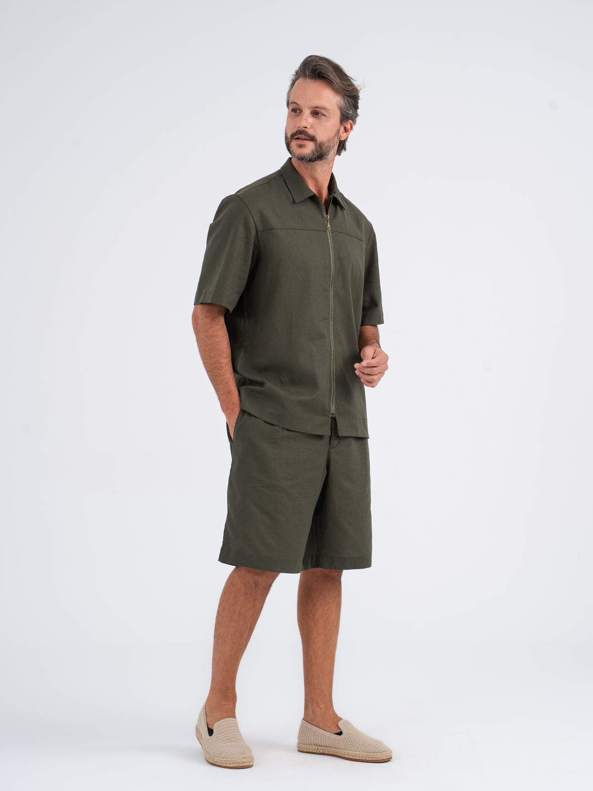 Nox Zip-up Linen Shirt