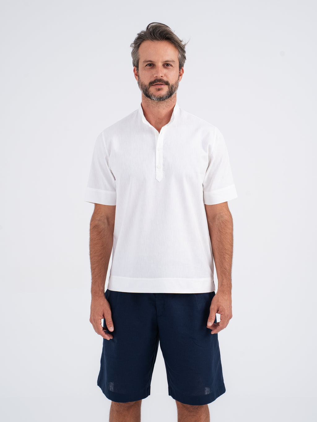 Stellar Mandarin Linen Shirt