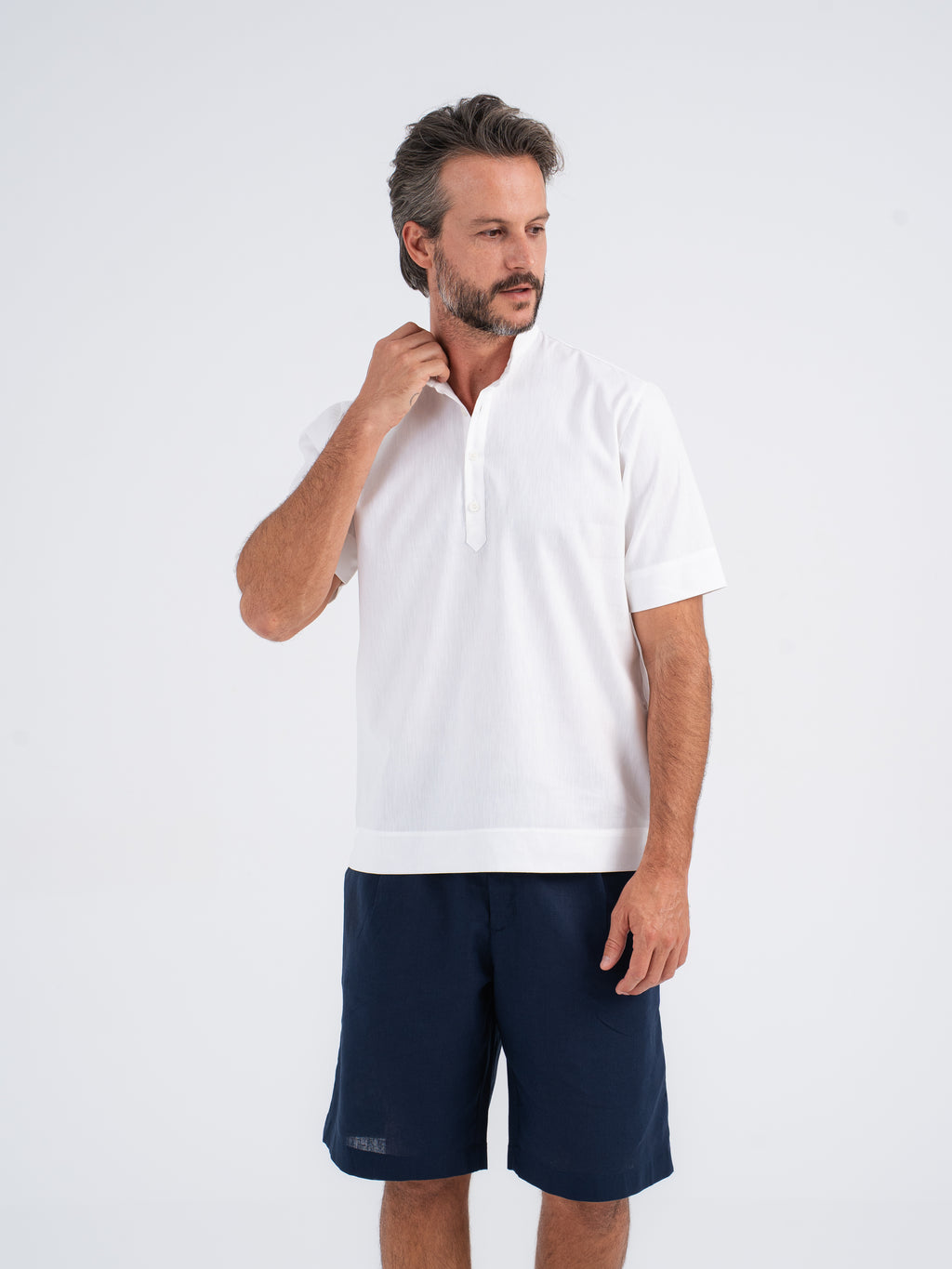 Stellar Mandarin Linen Shirt