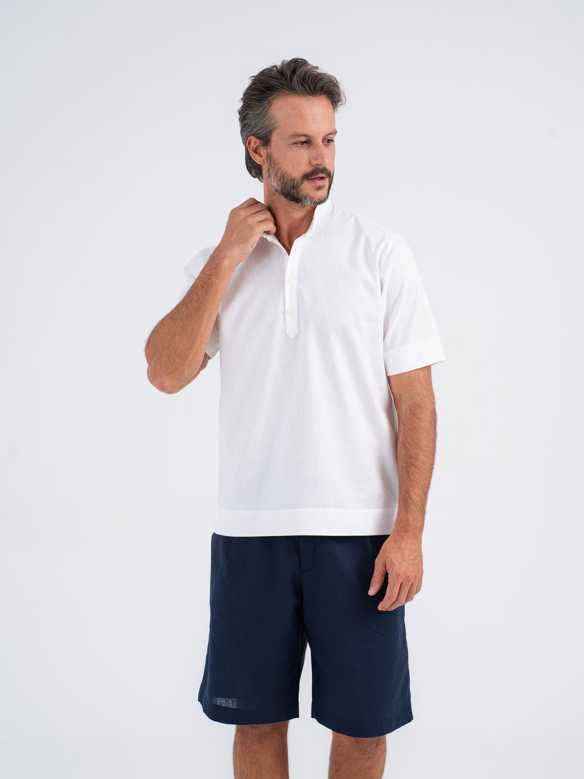 Stellar Mandarin Linen Shirt