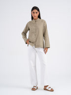 Elara Mandarin Linen Shirt