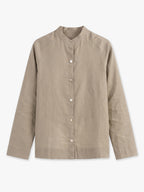 Elara Mandarin Linen Shirt
