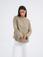Elara Mandarin Linen Shirt