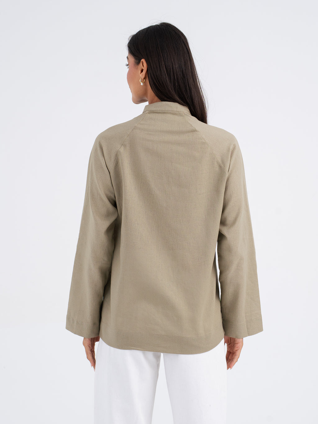Elara Mandarin Linen Shirt