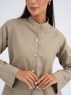 Elara Mandarin Linen Shirt