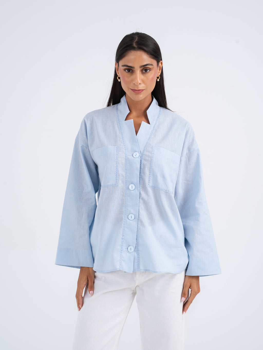 Rowan Hand-Embroidered Resort Linen Shirt