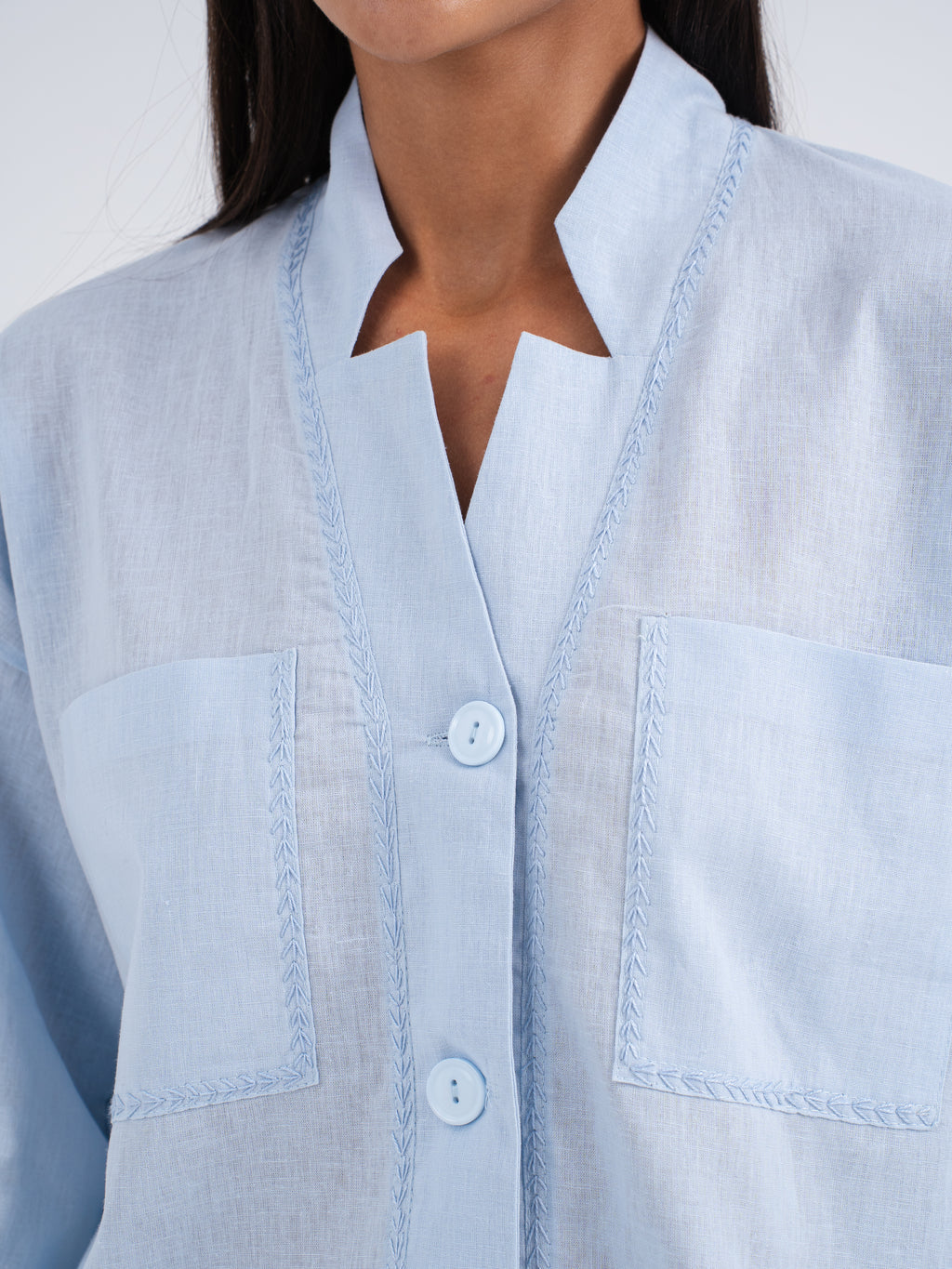 Rowan Hand-Embroidered Resort Linen Shirt