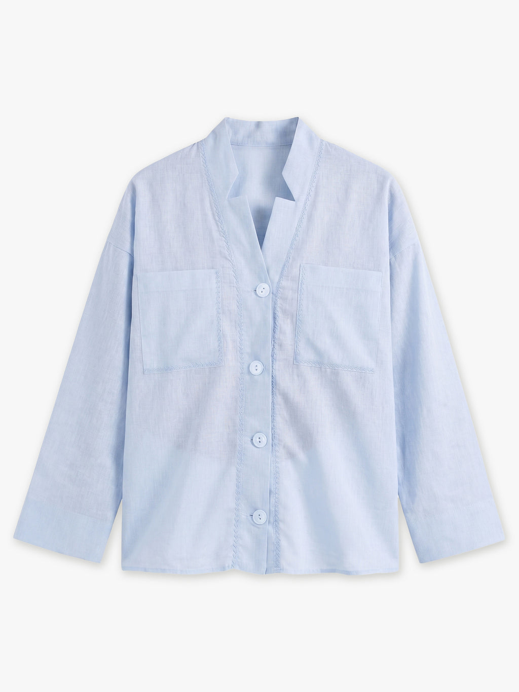 Rowan Hand-Embroidered Resort Linen Shirt