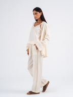 Isla Lace-Trim Linen Kimono