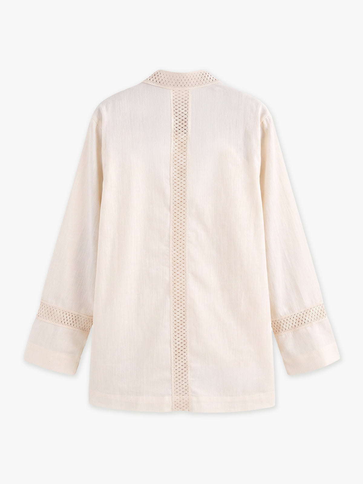 Isla Lace-Trim Linen Kimono
