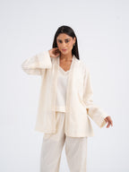 Isla Lace-Trim Linen Kimono