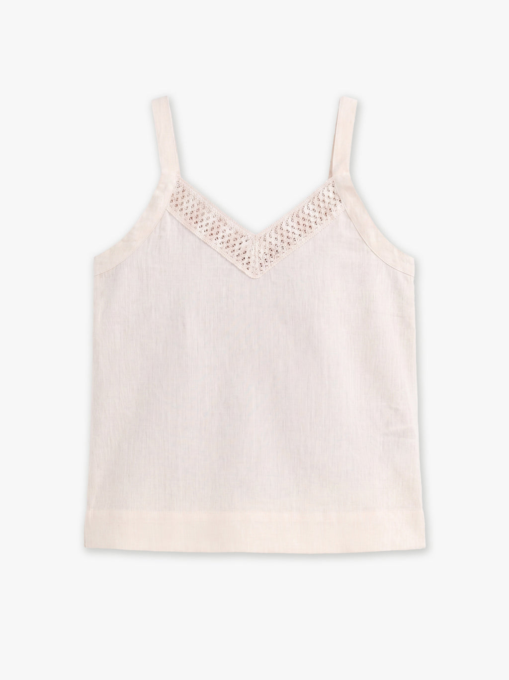Isla Lace-Trim Linen Cami