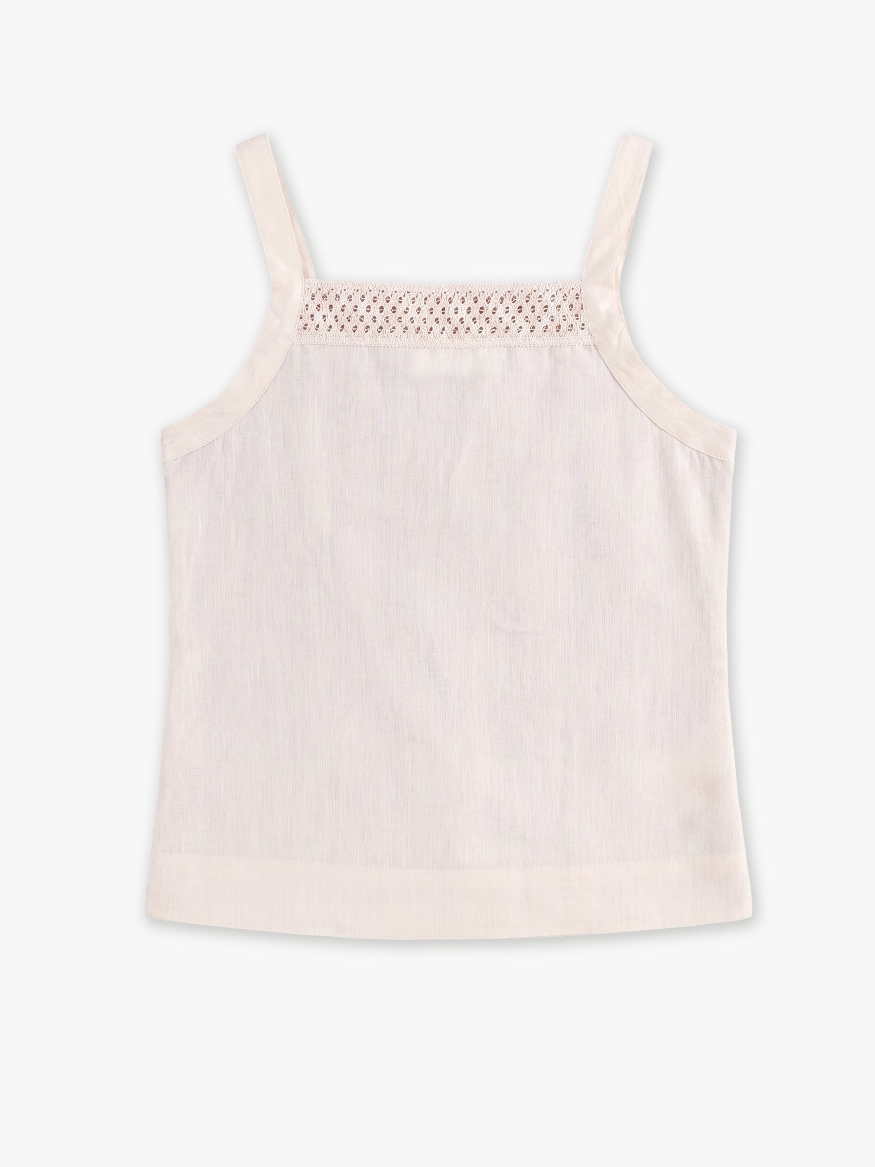Isla Lace-Trim Linen Cami
