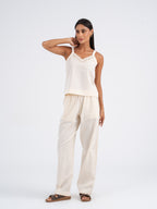 Isla Lace-Trim Linen Cami