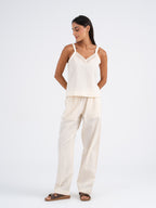 Isla Lace-Trim Linen Cami