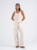 Isla Lace-Trim Linen Cami