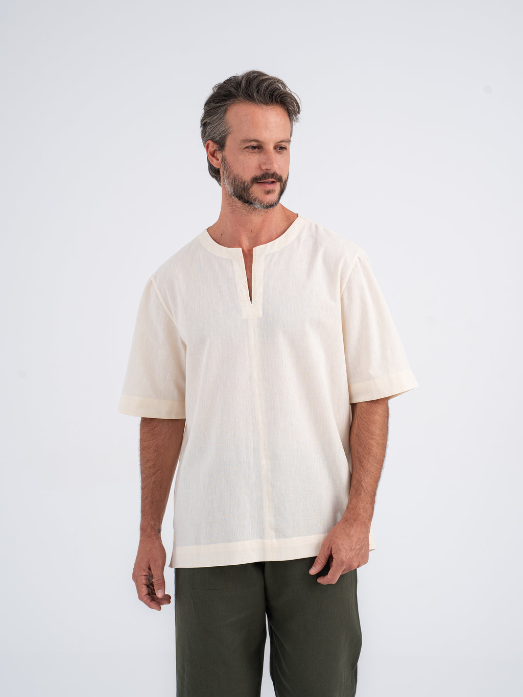 Elio Hand-Embroidered Linen Shirt