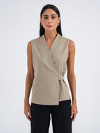 Elan Buckle Linen Vest