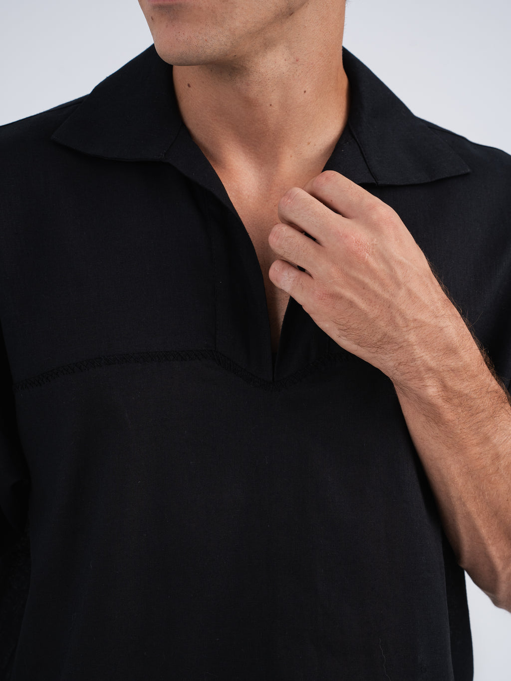 Ryder Hand-Embroidered Linen Polo