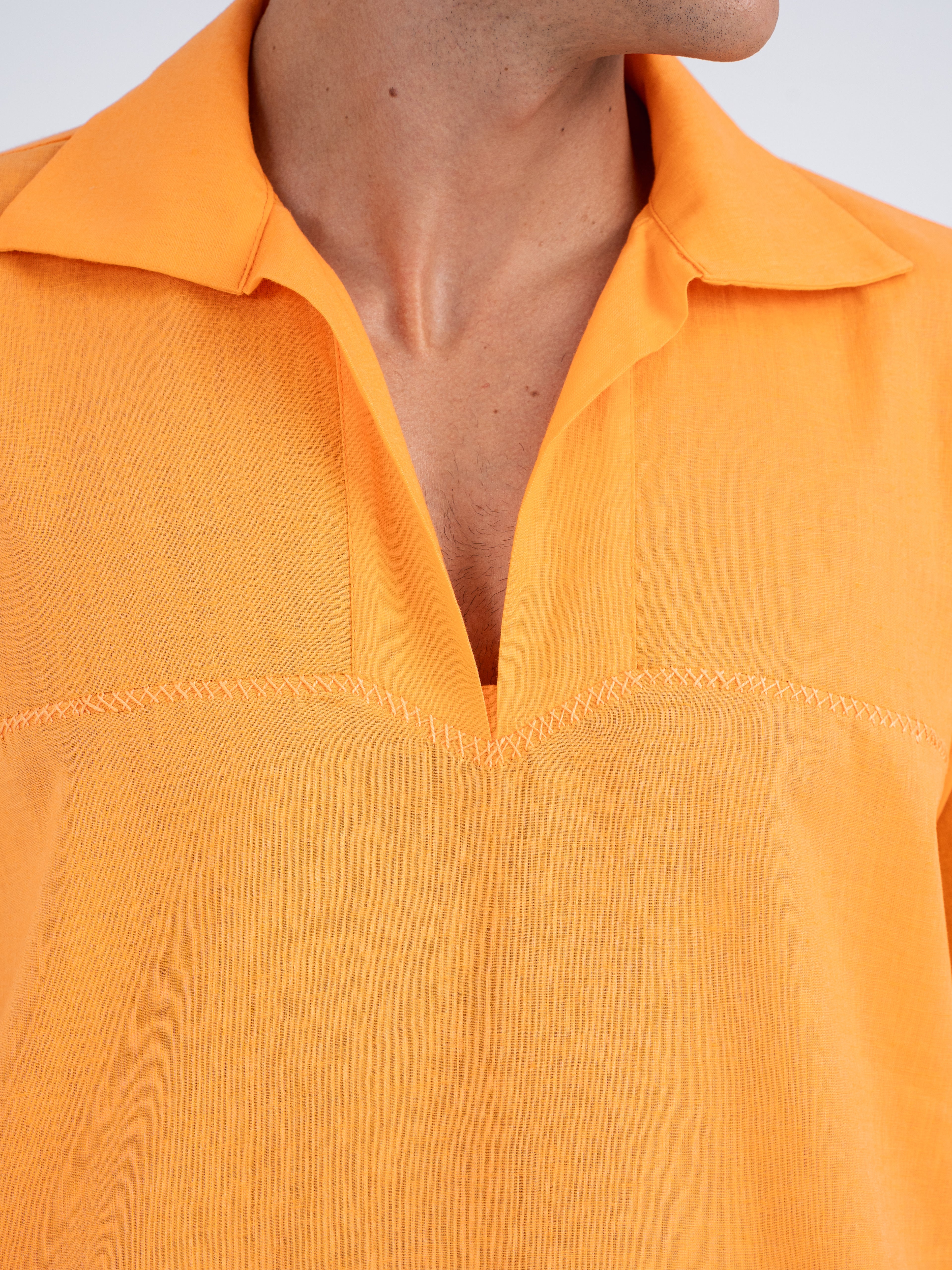 Ryder Hand-Embroidered Linen Polo