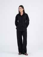 Luna Balloon-Sleeve Linen Shirt