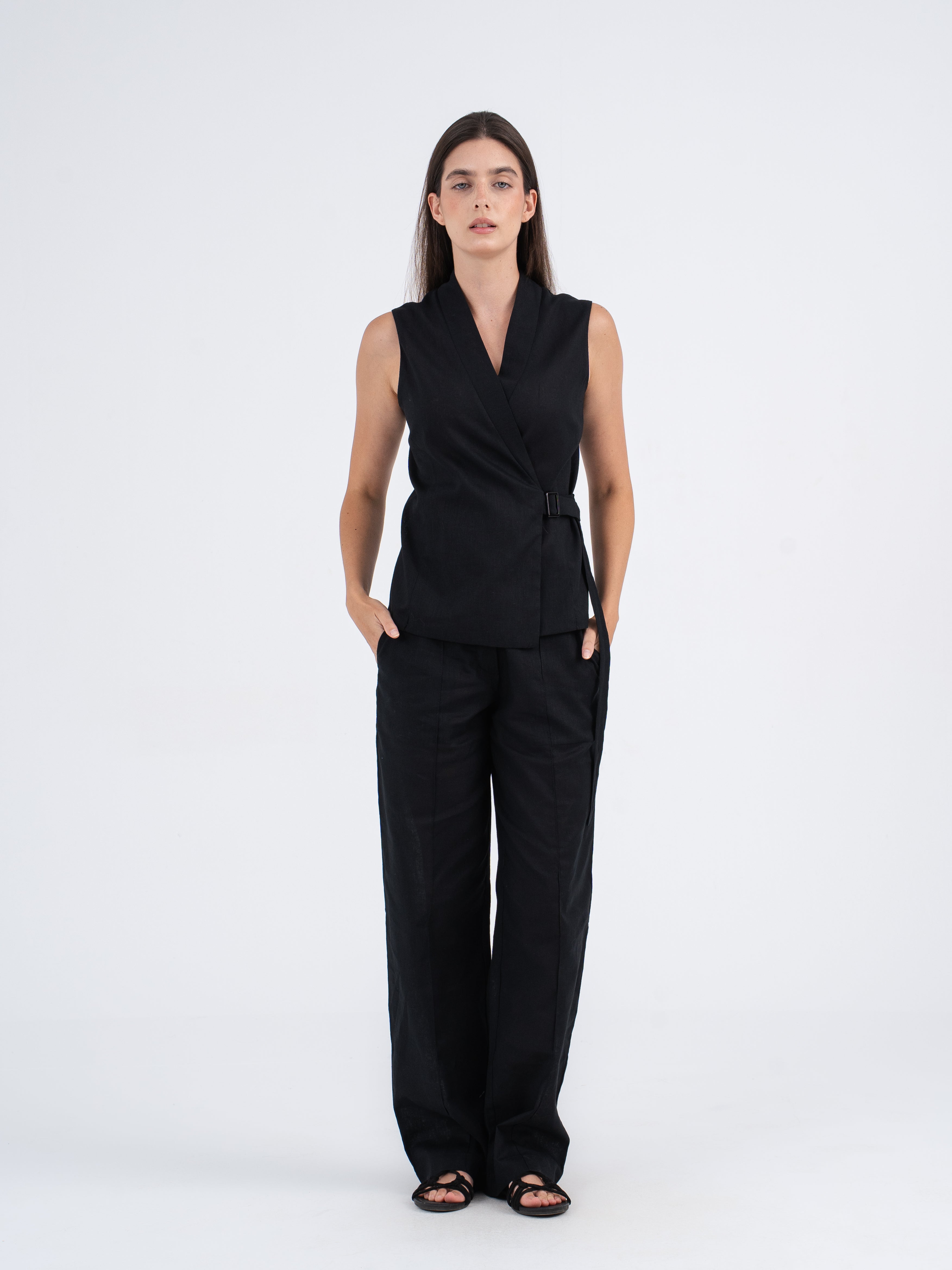 Luna Wide-Leg Linen Pants