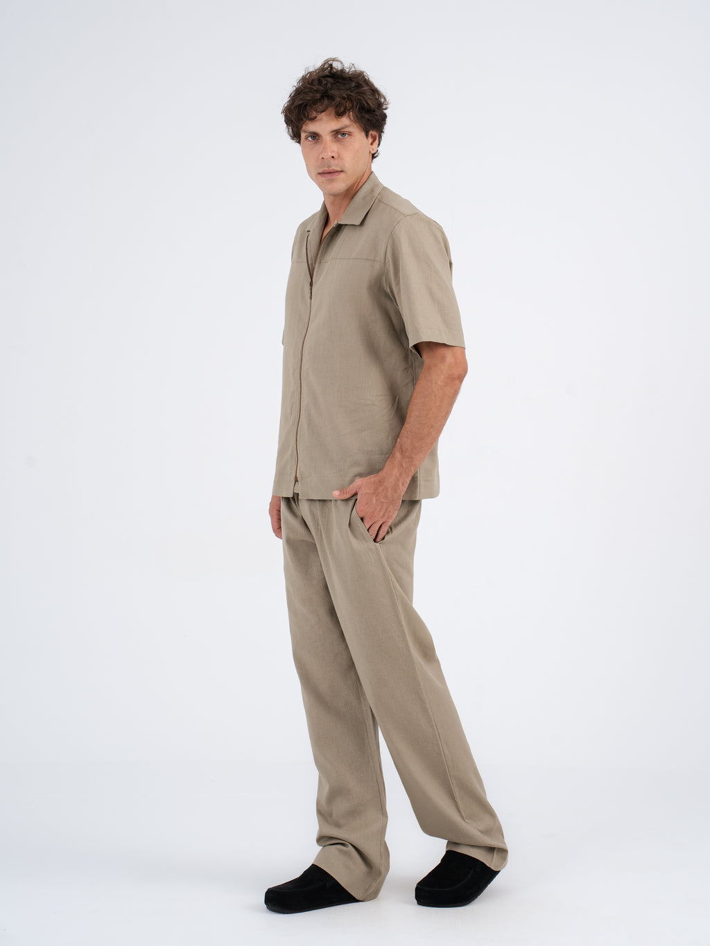 Nox Zip-up Linen Shirt