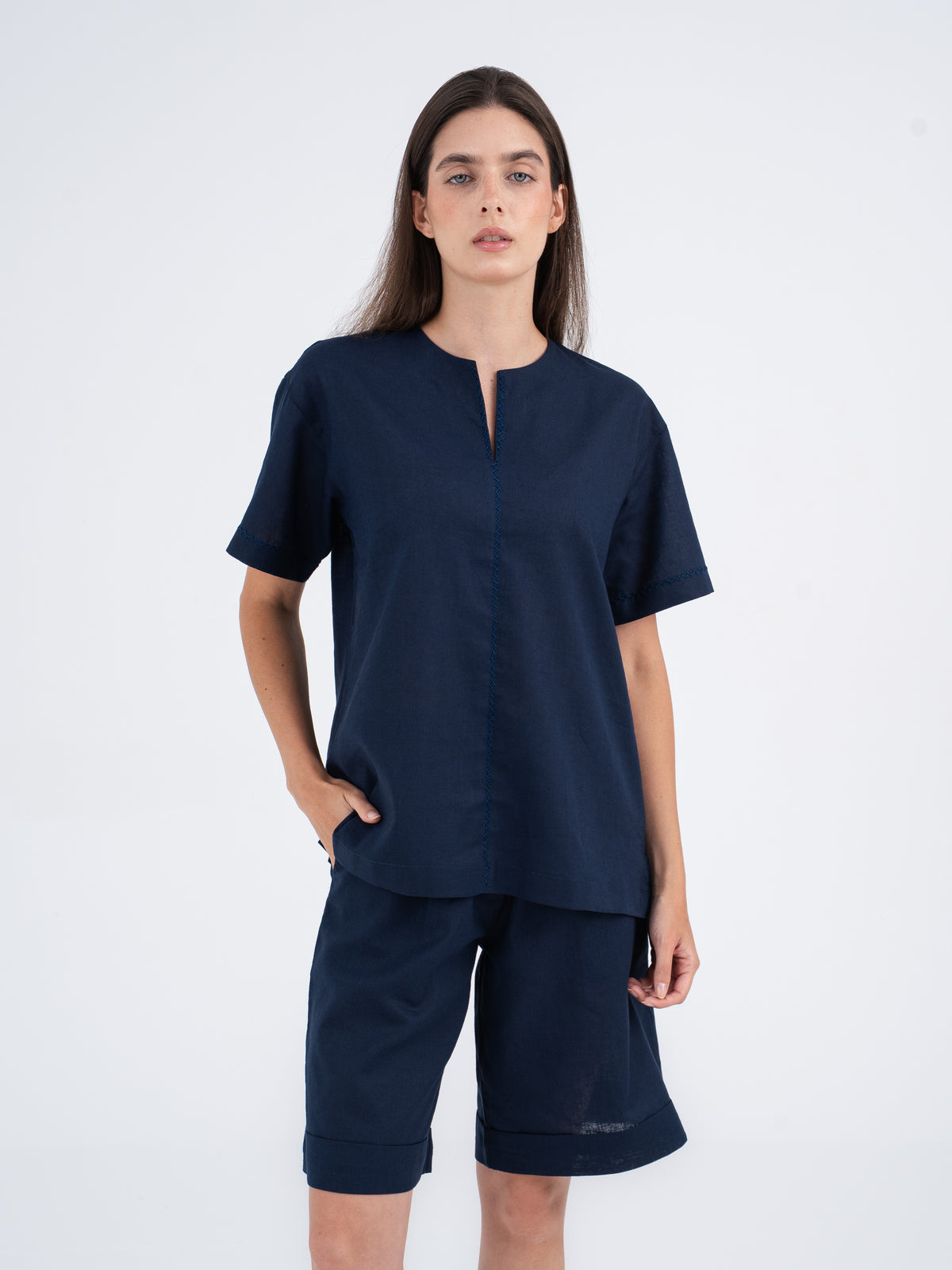 Mason Hand-Embroidered Linen Shirt